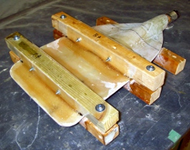 Both halves of the blade mould